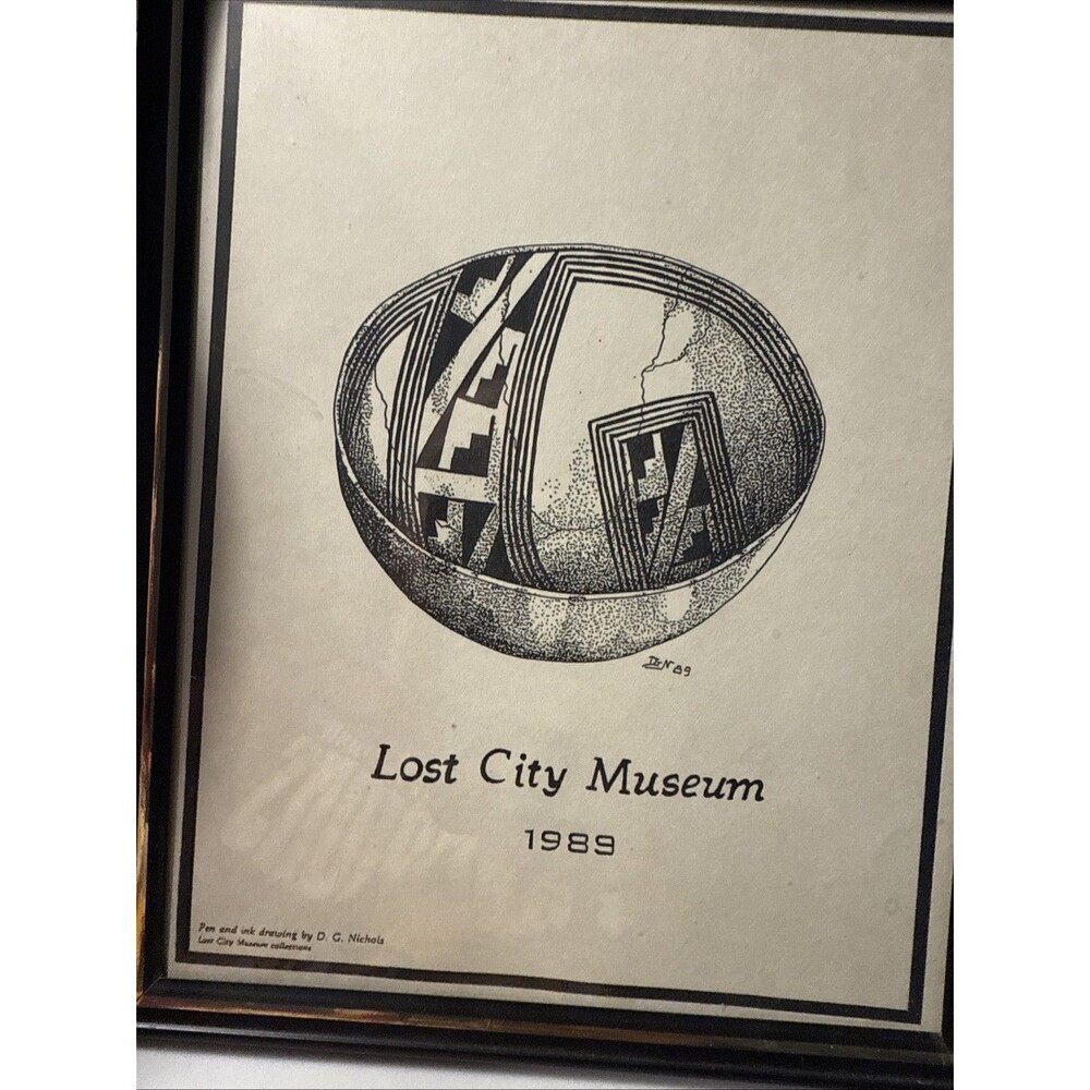 Set Of 2 Lost City Museum Of Archeology Overton Nevada Vintage Drawings Prints - Picture 2 of 9